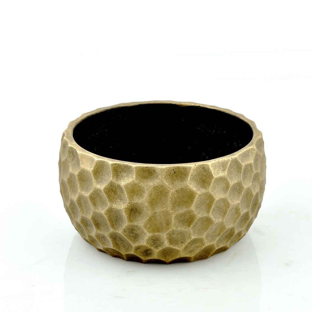 Gold Cement Round Planter 'Honey' M