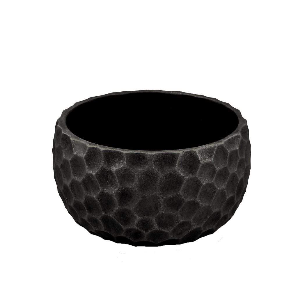 Matt-Black Cement Round Planter 'Honey' M