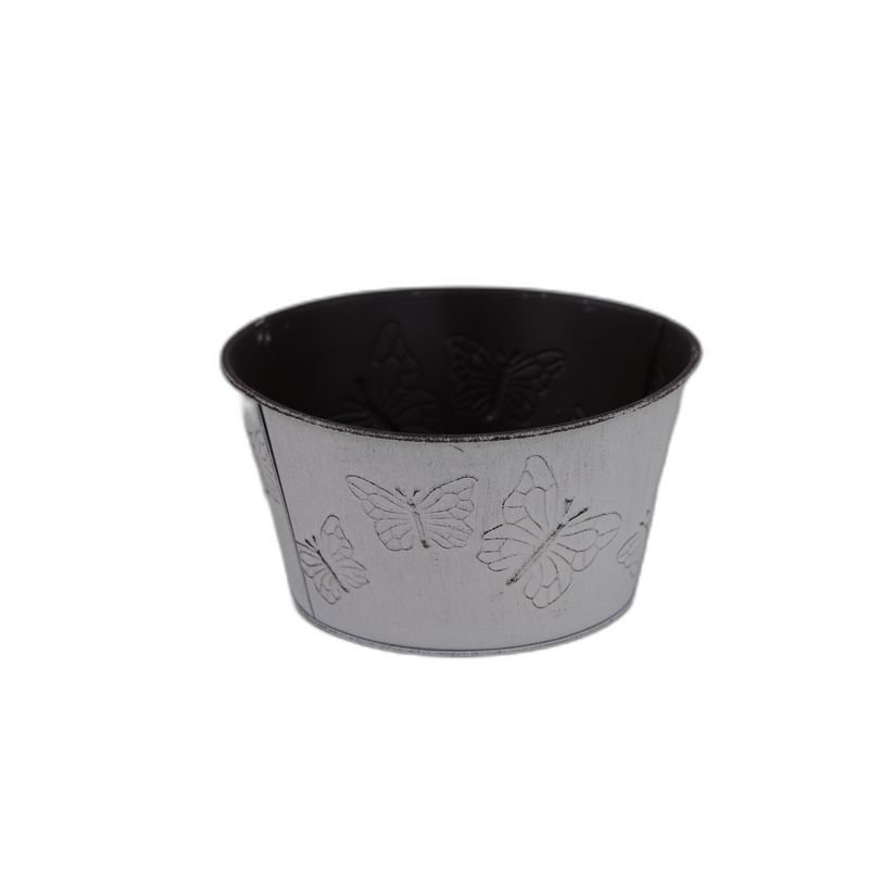 zink Butterfly wit ronde schaal S