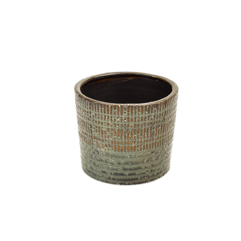 Misty-Blue Stoneware Pot 'Soul' S