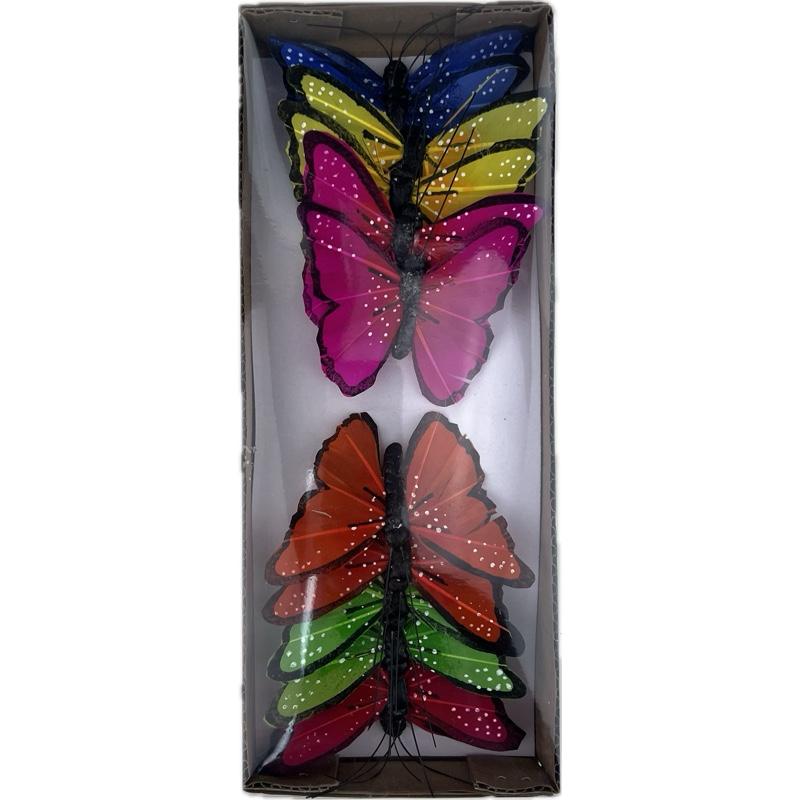 deco vlinder 12pcs - 9cm multicolor