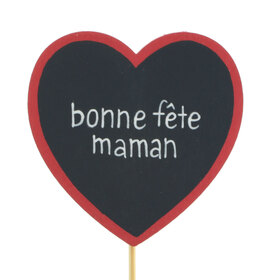 Coeur Bonne Fête Maman rouge