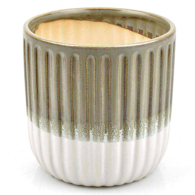 White/Green Ceramic Pot 'Ada' (Orchid-12)