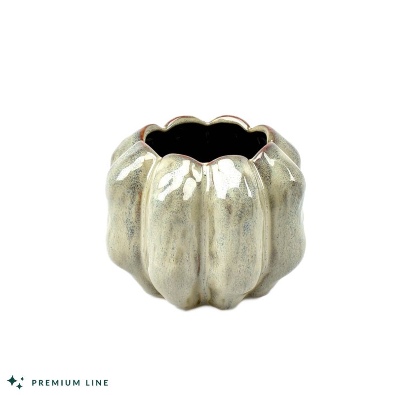 Smokey-White Pot 'Pumpkin' D16