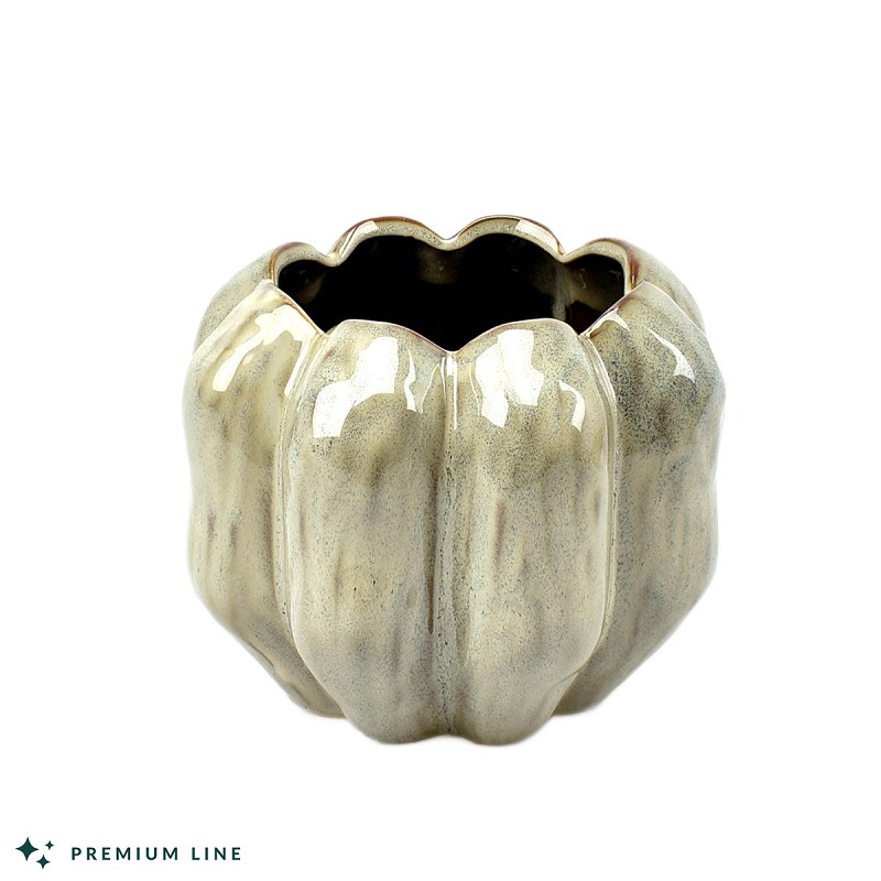 Smokey-White Pot 'Pumpkin' D18