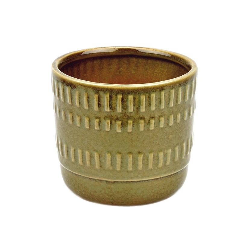 Old-Green Ceramic Pot 'Dente' (ES8,5)