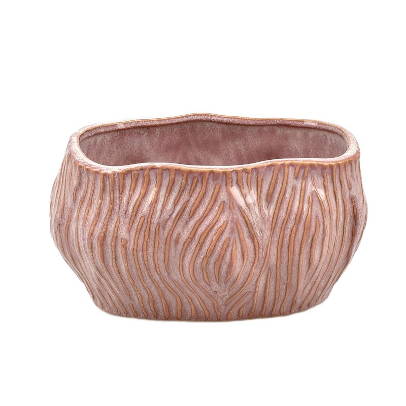 Light-Pink Stoneware Oval Planter 'Douglas'