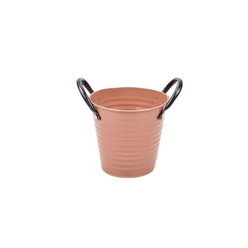 Light-Brown Zinc Pot 'Convex' w/ Dark Ears