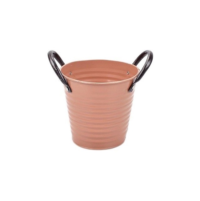 Light-Brown Zinc Pot 'Convex' w/ Dark Ears