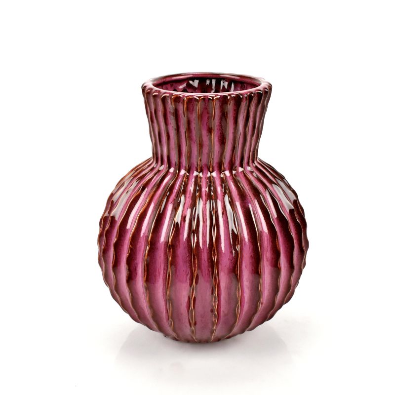 Deep Magenta Stoneware High Vase 'Meso'