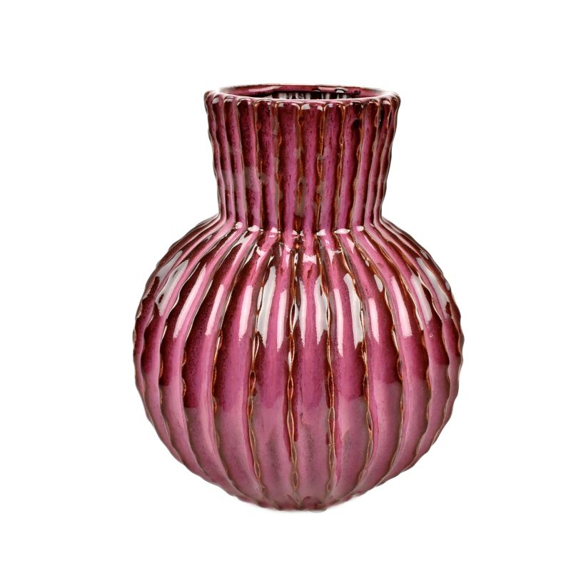 Deep Magenta Stoneware High Vase 'Meso'