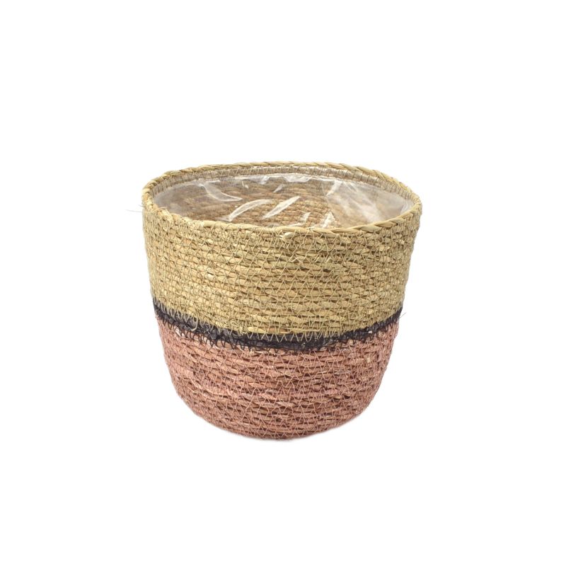 Conical Seagrass Basket - Bottom Soft-Pink (ES15)