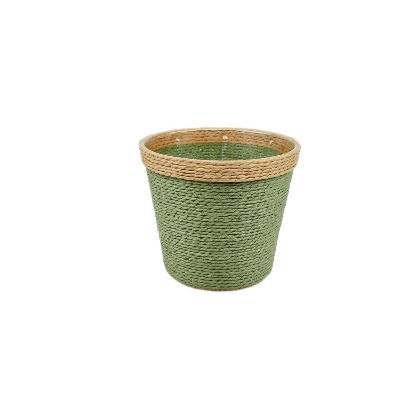 Green Paper Basket w/ Rim
