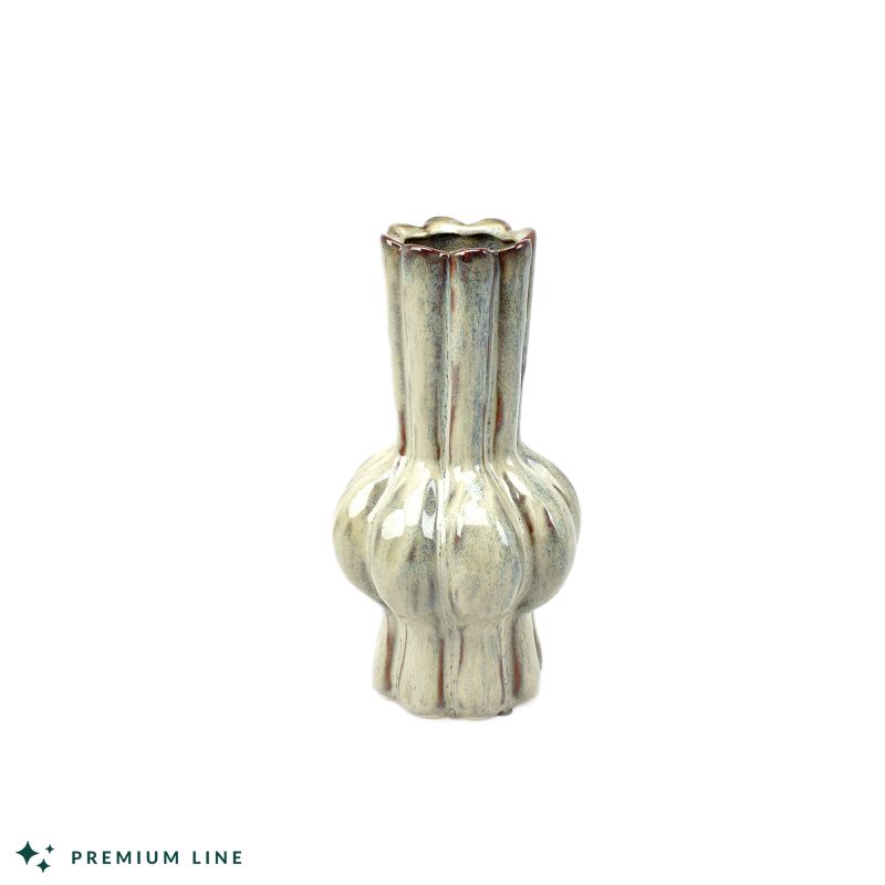 Smokey-White Vase 'Trumpet' Small