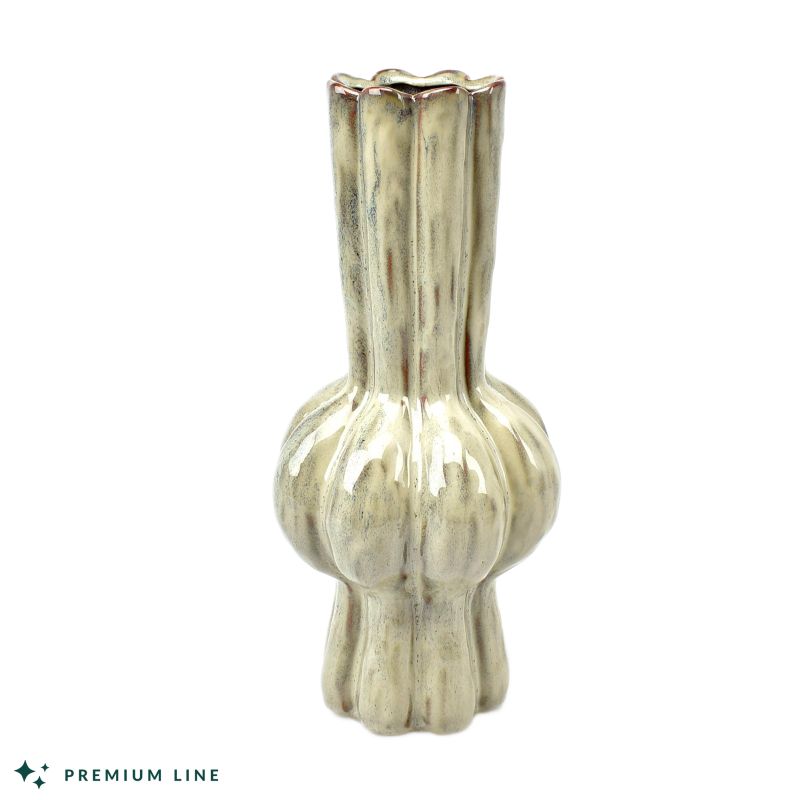 Smokey-White Vase 'Trumpet' Medium