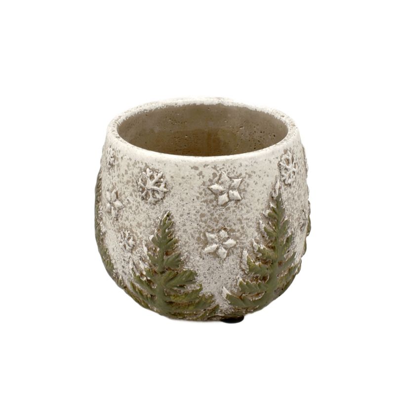 Cement Pot w/ X-Mas Design XS