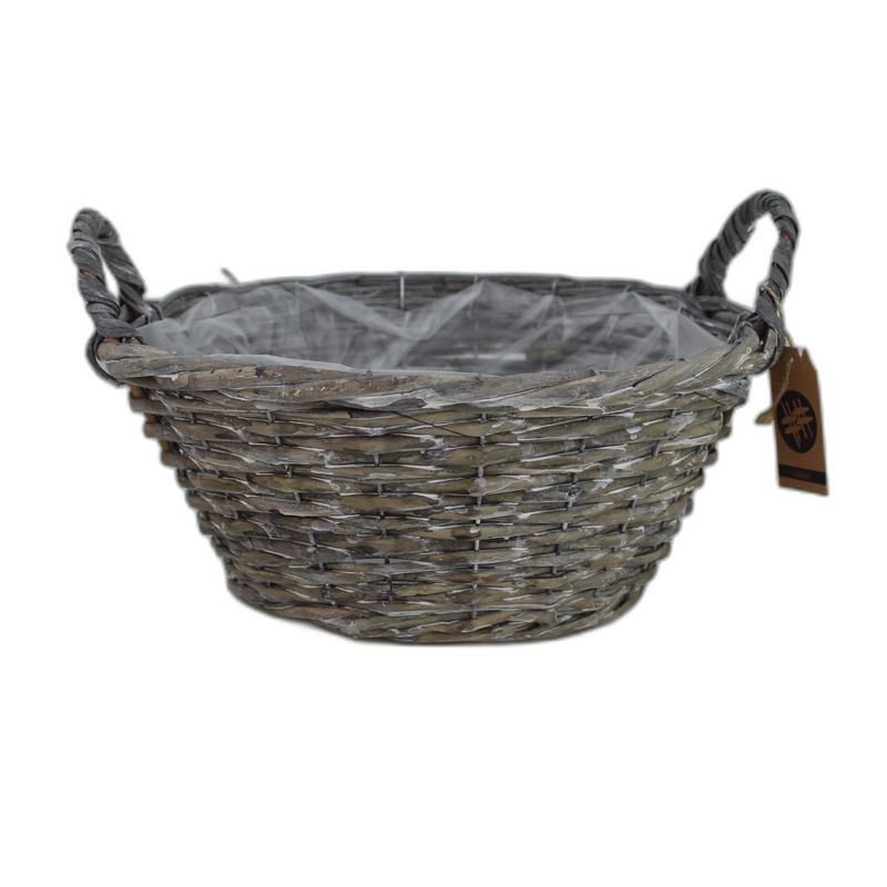 round basket 2 ears grey 27x12/18x18