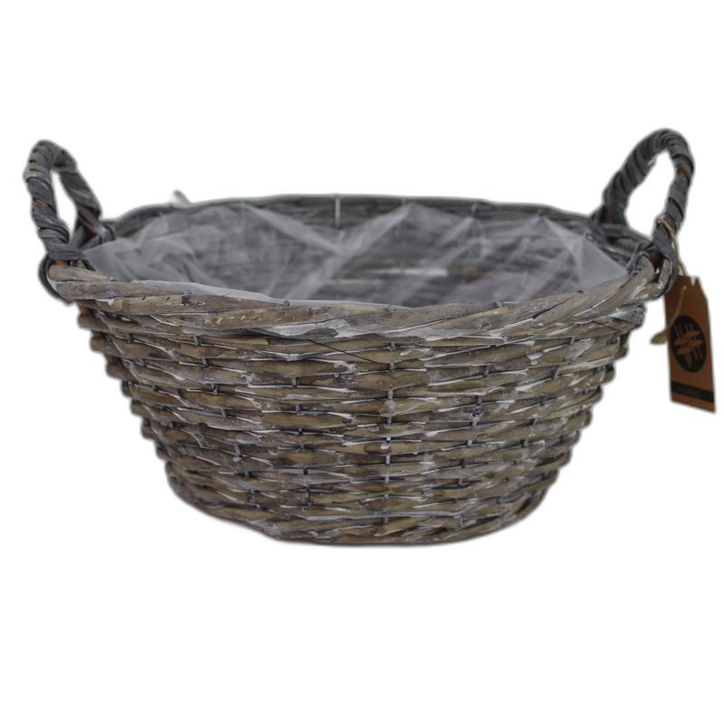 round basket 2 ears grey 32x14/19x20