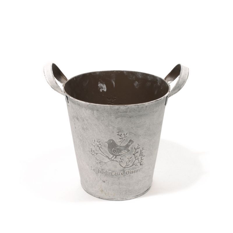 zink whitewash 'Le Jardin' pot  D15