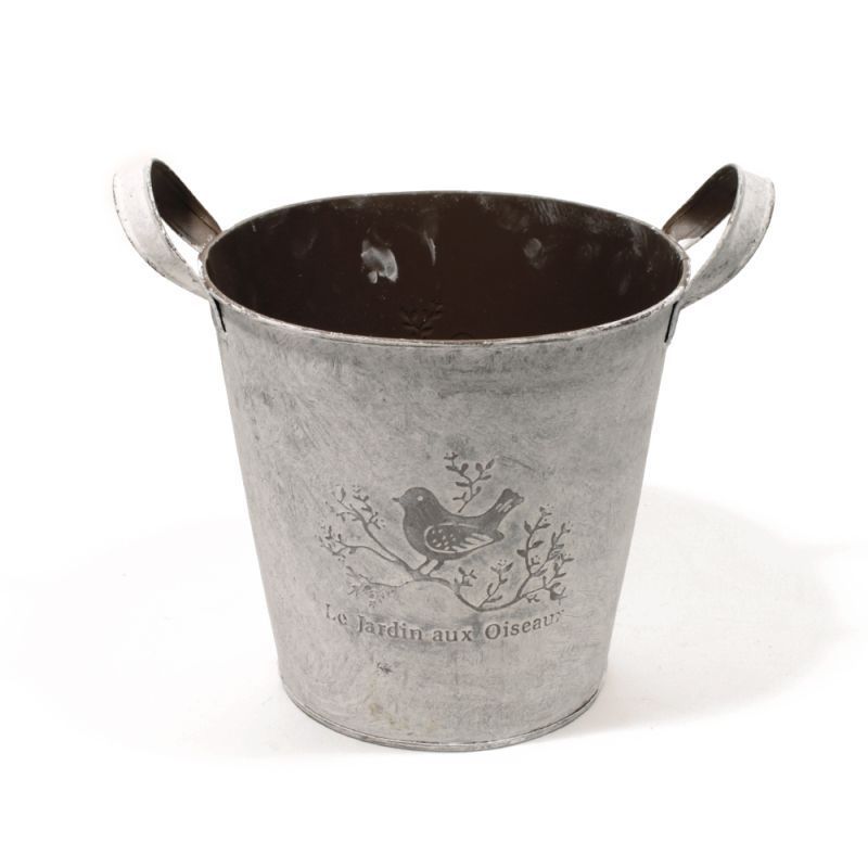 zink whitewash 'Le Jardin' pot  D18