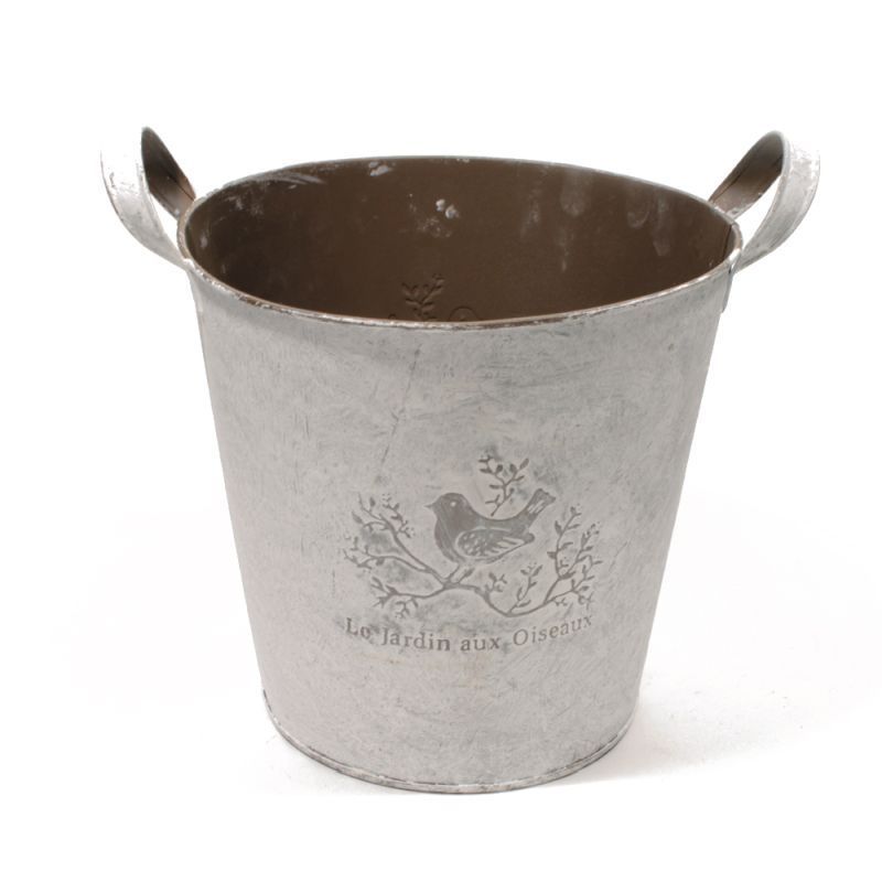 zink whitewash 'Le Jardin' pot  D20