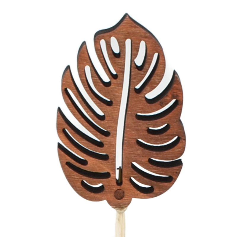 Brown Wooden Leaf #1 Pick 12pc