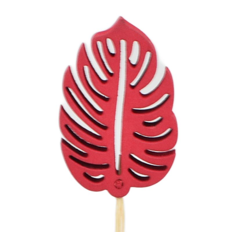 Dark-Red Wooden Leaf #1 Pick 12pc