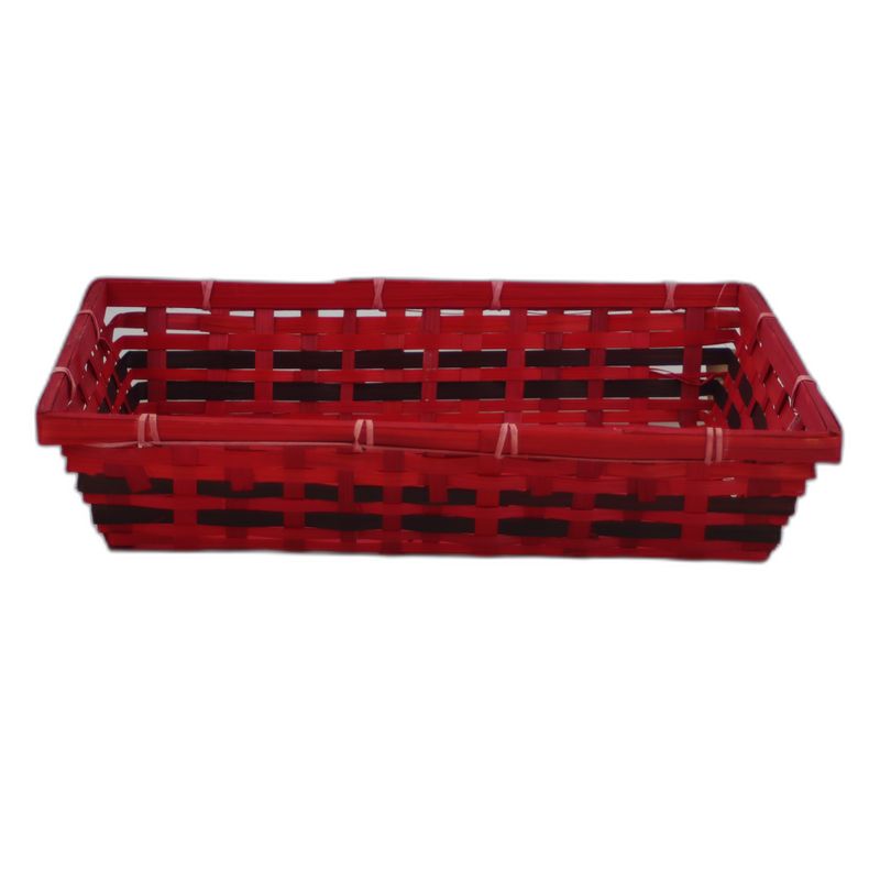 mand bamboe rechthoekig rood
