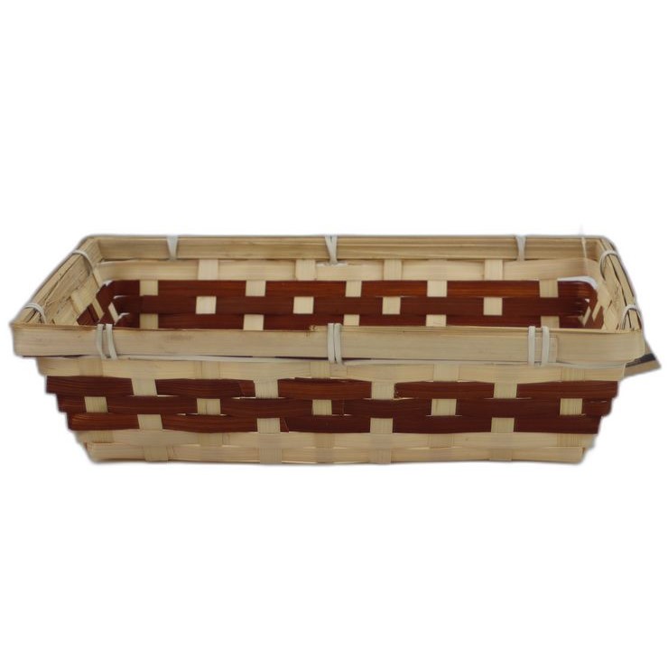 panier rectangulair bamboo marron