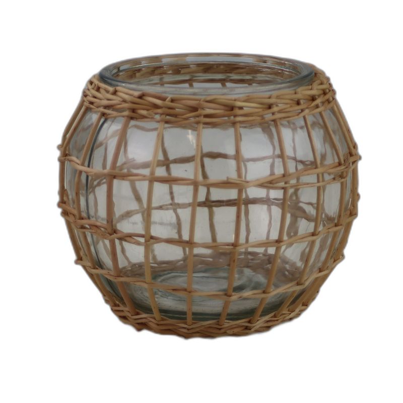 Wicker vase bowl