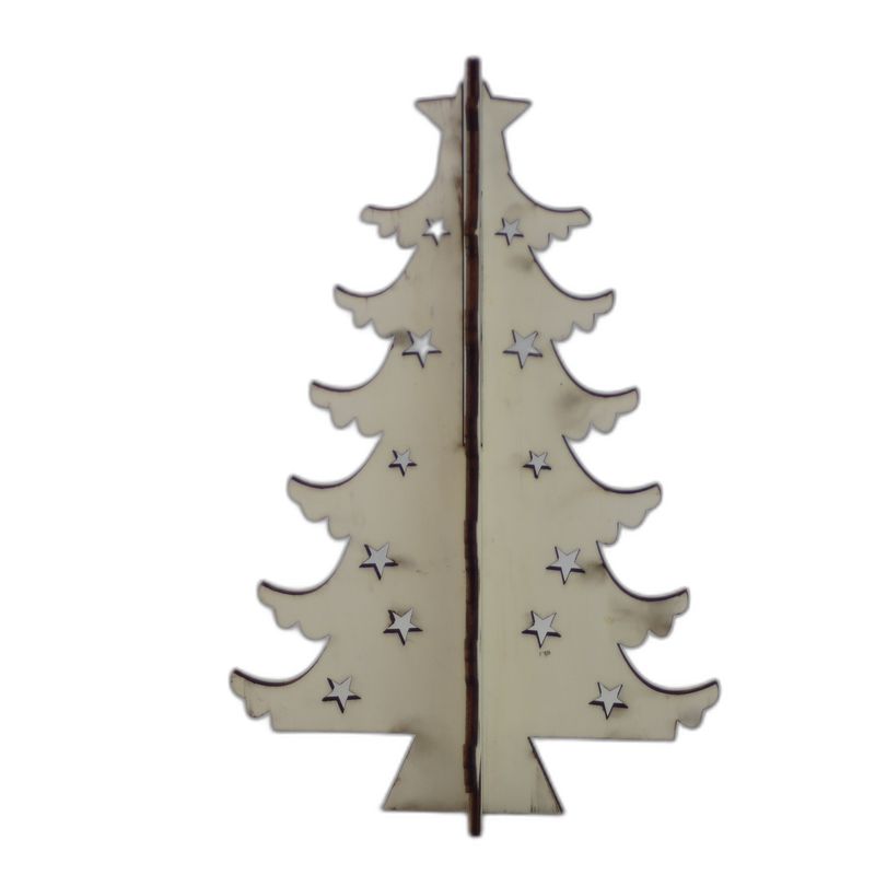 Wooden Kerst tree deco small