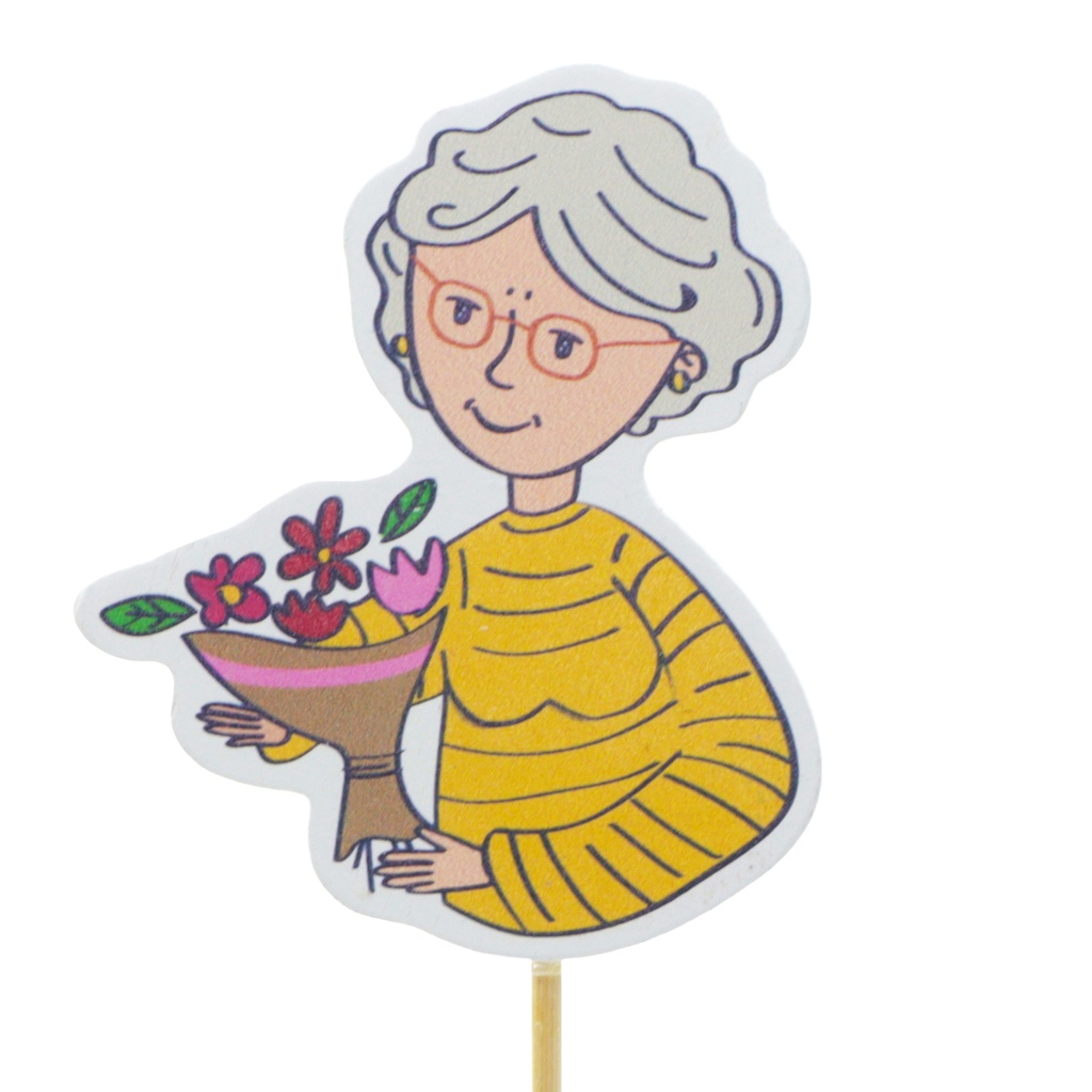 Oma Anna 8cm op 50cm stok FSC