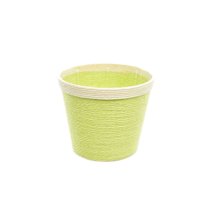 Green Paper Basket w/ Rim
