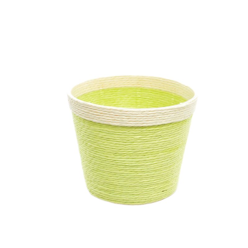 Green Paper Basket w/ Rim