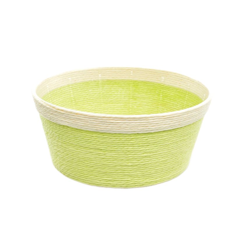 Green Round Paper Basket Planterw/ Rim