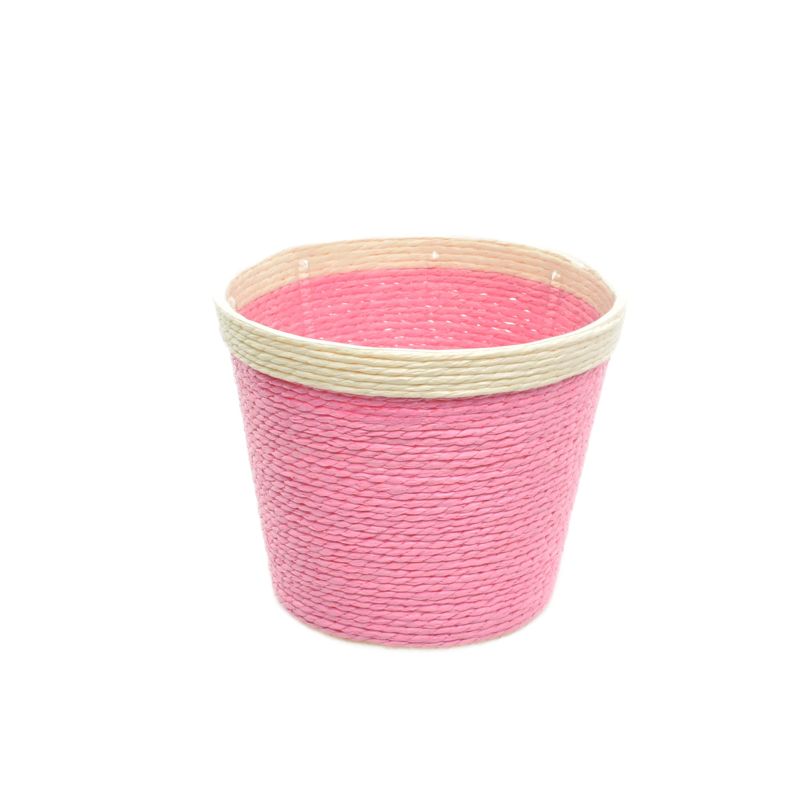Light-Pink Paper Basket w/ Rim