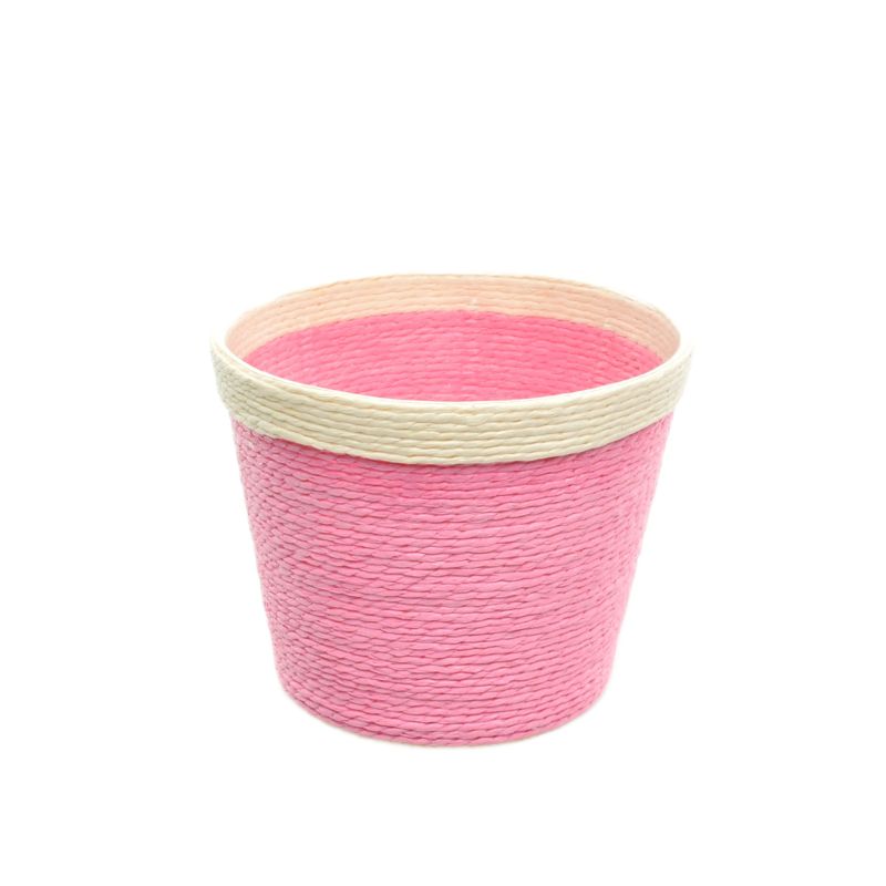 Light-Pink Paper Basket w/ Rim