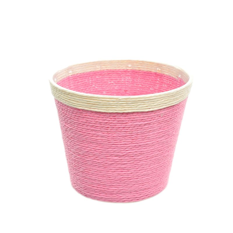 Light-Pink Paper Basket w/ Rim