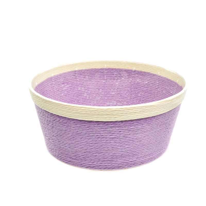 Lilac Round Paper Basket Planterw/ Rim