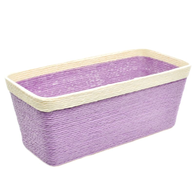 Lilac Rect. Paper Basket w/ Rim