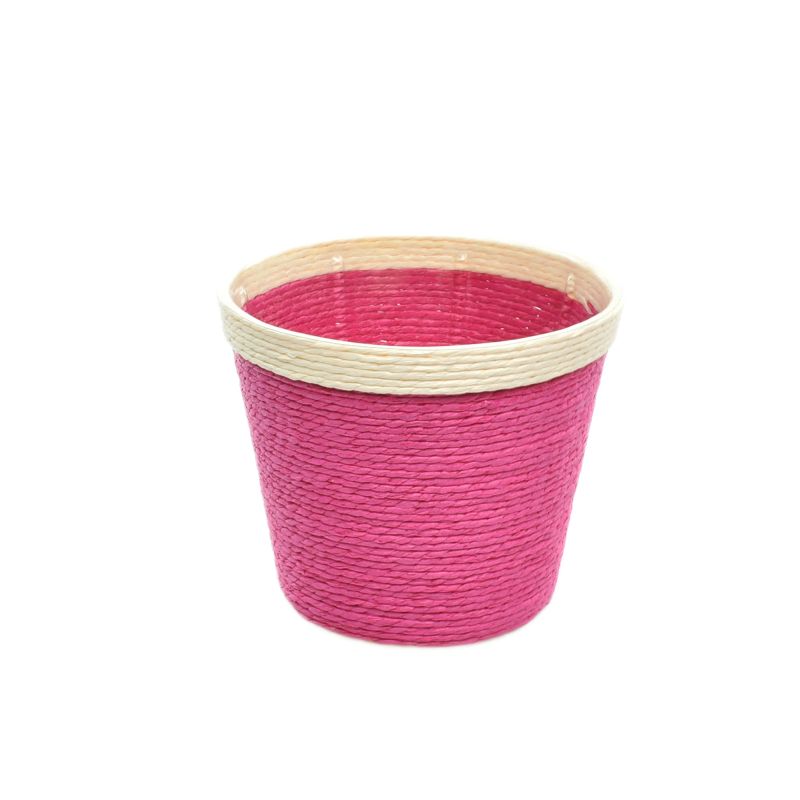 Fuchsia Paper Basket w/ Rim