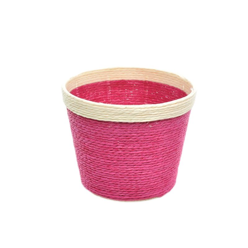 Fuchsia Paper Basket w/ Rim
