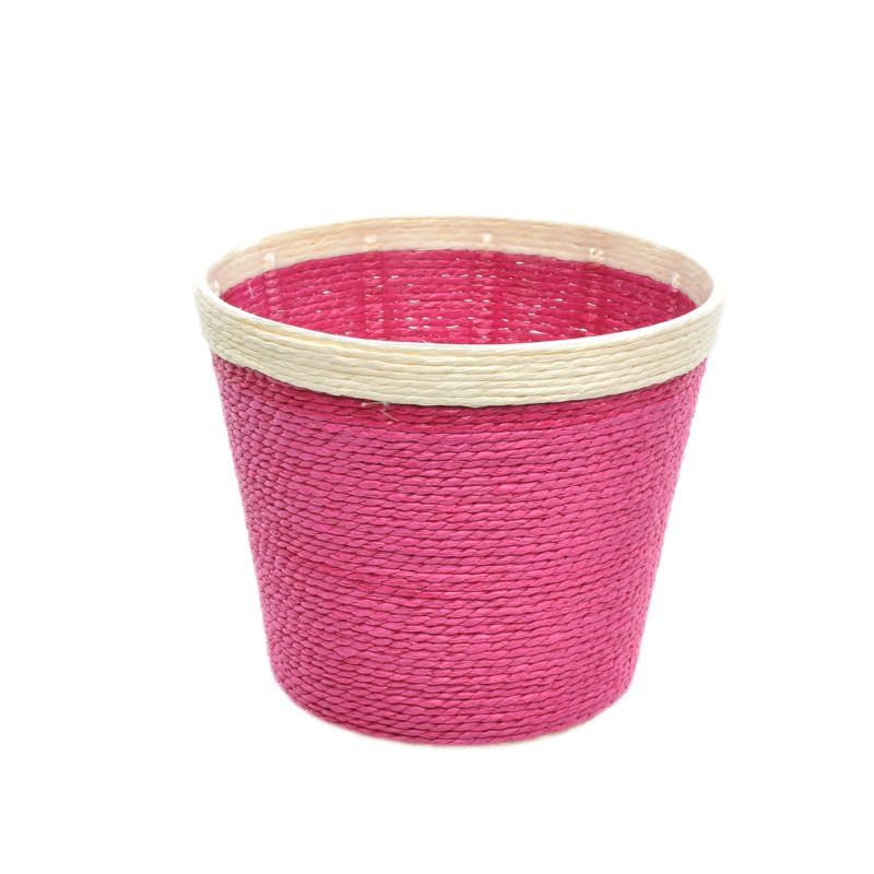 Fuchsia Paper Basket w/ Rim
