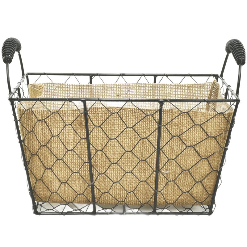 Rect. Wire Basket w/ Jute