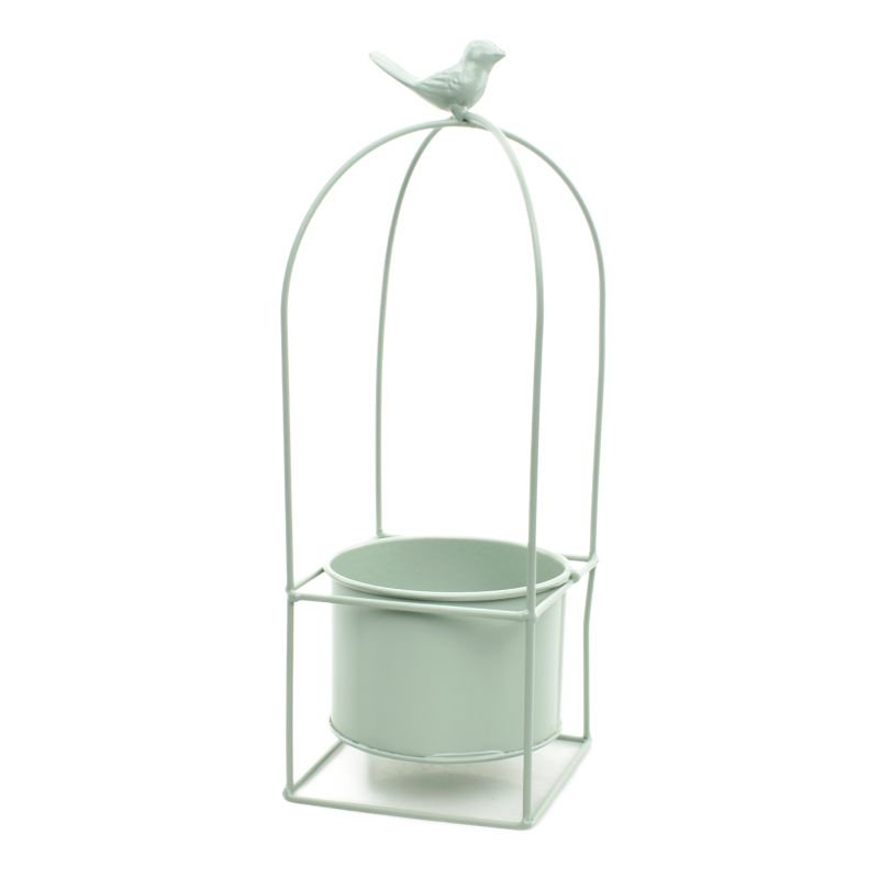 Green Metal Planter 'Bird' M