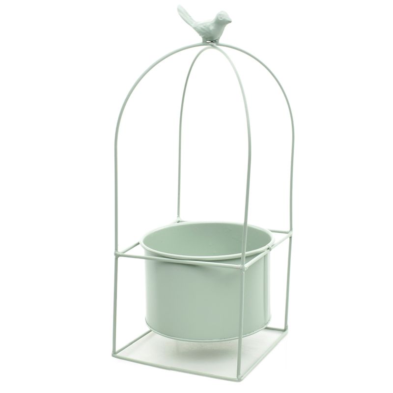 Green Metal Planter 'Bird' L