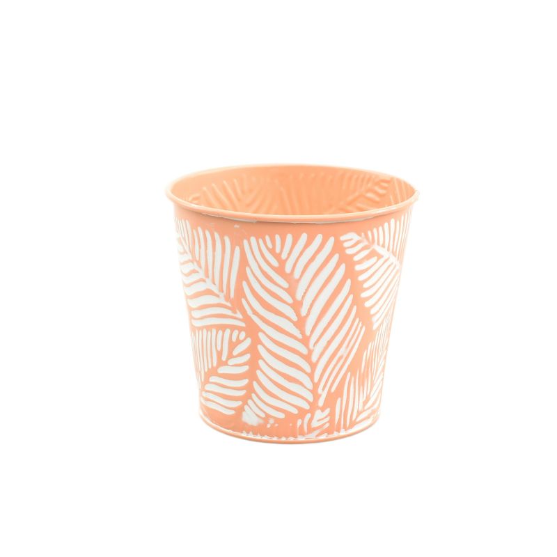 Peach-Color Zinc Pot 'Leaf' Orch-12