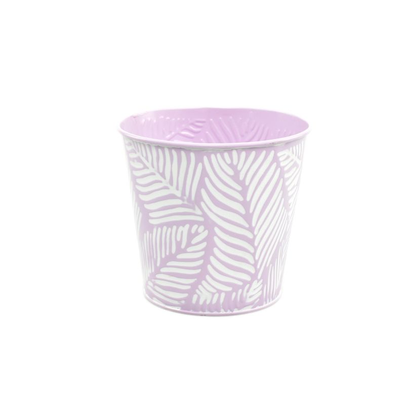 Lilac Zinc Pot 'Leaf' Orch-12