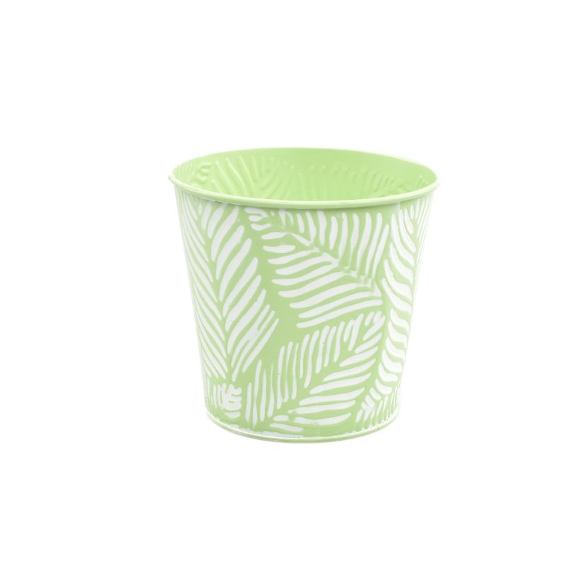Green Zinc Pot 'Leaf' Orch-12