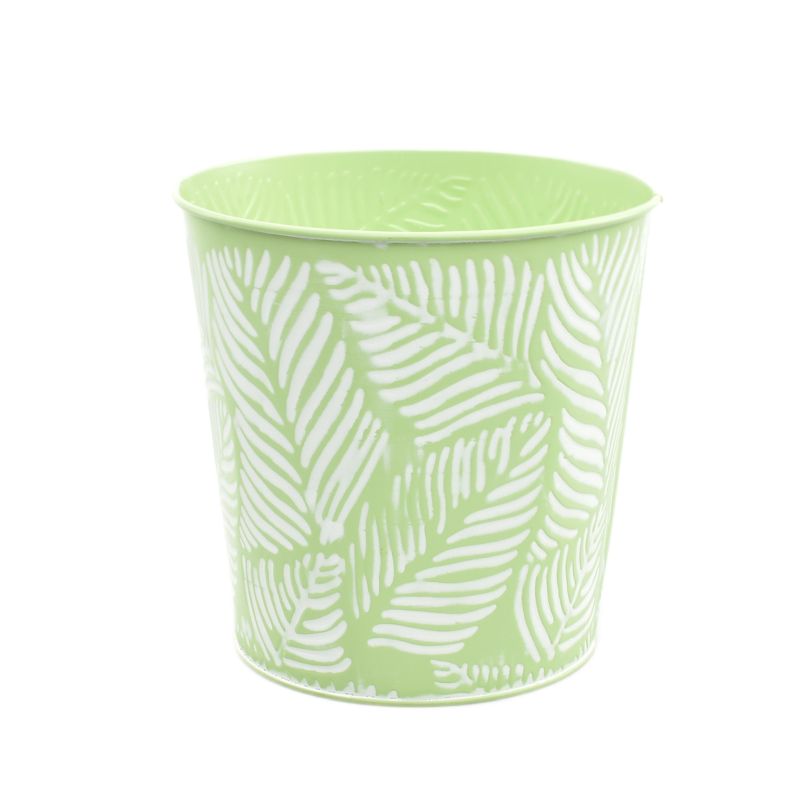 Green Zinc Pot 'Leaf' ES-15